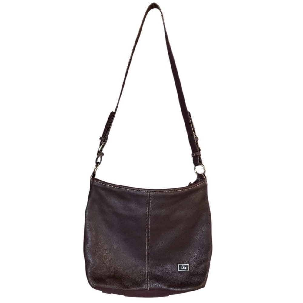 The Sak Women's Pebbled Leather Shoulder‎ Crossbody Bag Stylish Chic Wine One Sz